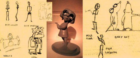 Bosetos de varias peliculas de pixar.